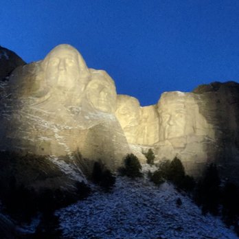 Mount Rushmore National Memorial - Evening view of the Monument - Landmarks & Historical Buildings Near Me - Keystone, South Dakota Mount Rushmore National Memorial - Evening view of the Monument - Landmarks & Historical Buildings Near Me - Keystone, South Dakota