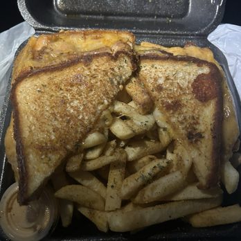 Its Nola Baaaby - grilled cheese & shrimp sandwich and fries - Food Trucks Near Me - Houston, Texas Its Nola Baaaby - grilled cheese & shrimp sandwich and fries - Food Trucks Near Me - Houston, Texas