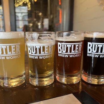 Butler Brew Works - a row of beer glasses - Breweries Near Me - Butler, Pennsylvania Butler Brew Works - a row of beer glasses - Breweries Near Me - Butler, Pennsylvania