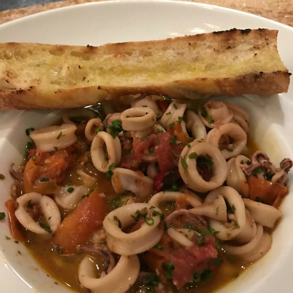 James On Main - Another rediculously excellent dish. Perfectly sautéed calamari, tomatoes, cherry peppers to tickle your tounge. Fresh- bright-Perfect ! - New American Near Me - Hackettstown, New Jersey James On Main - Another rediculously excellent dish. Perfectly sautéed calamari, tomatoes, cherry peppers to tickle your tounge. Fresh- bright-Perfect ! - New American Near Me - Hackettstown, New Jersey