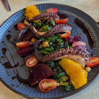 Kalimera Bar and Grill - Octopus on a beautiful kale salad - Turkish Near Me - Santa Rosa, California