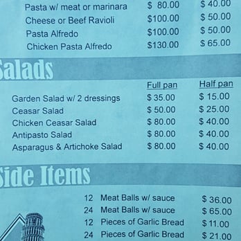 Marri's Pizza & Pasta - Catering menu 9/2015 - Italian Near Me - Orange, California