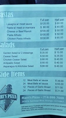 Menu photo 5 Marri's Pizza & Pasta Orange, CA Menu photo 5 Marri's Pizza & Pasta Orange, CA