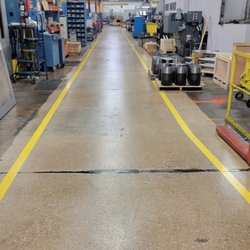 Cheetah Floor Systems - Manufacturing Facility Safety Corridor Concrete Gridning, Sealing and Line Marking - Cheetah Floor Systems. Inc.