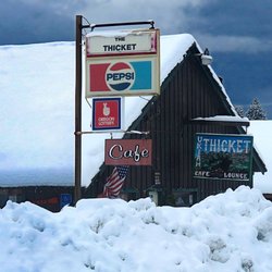 Thicket Cafe and Bar - The Thicket can have a lot of snow in the winter  months and adjusts to winter hours.