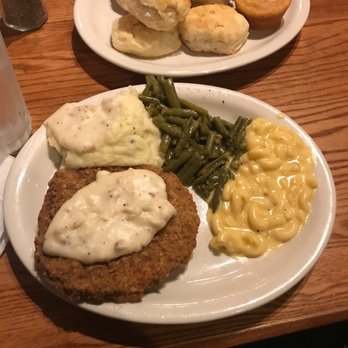 Cracker Barrel Old Country Store - Chicken fried steak, mashed potatoes, green beans, Mac and cheese! - Southern Near Me - Morton, Illinois Cracker Barrel Old Country Store - Chicken fried steak, mashed potatoes, green beans, Mac and cheese! - Southern Near Me - Morton, Illinois