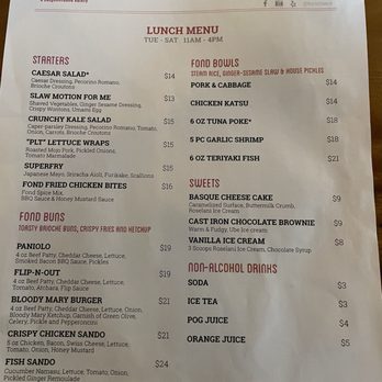 Fond - Menu - Asian Fusion Near Me - Lahaina, Hawaii