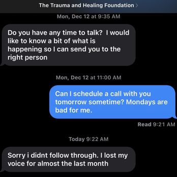 The Trauma and Healing Foundation - I hope this person feels and does better in the future. - Counseling & Mental Health Near Me - Fontana, California The Trauma and Healing Foundation - I hope this person feels and does better in the future. - Counseling & Mental Health Near Me - Fontana, California