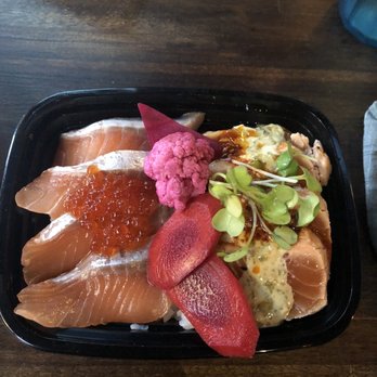 Tamari Bar - Salmon 1/2 and 1/2 Sushi Ju-Box - Izakaya Near Me - Seattle, Washington Tamari Bar - Salmon 1/2 and 1/2 Sushi Ju-Box - Izakaya Near Me - Seattle, Washington