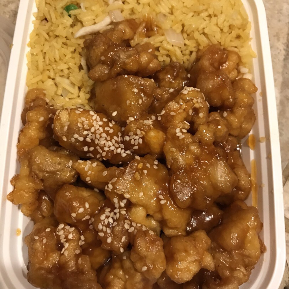 Rice House Chinese Teriyaki - Sesame chicken with chicken fried rice - Chinese Near Me - Cedar Falls, Iowa