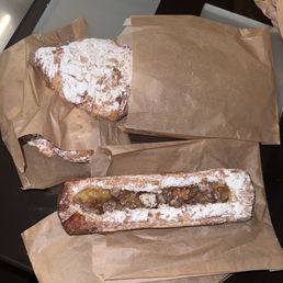 Almond croissant and apple danish Almond croissant and apple danish