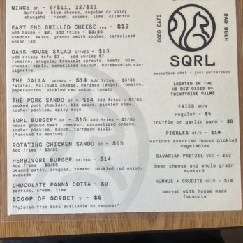 Grnd Sqrl - Menu 10/29/22 - Gastropubs Near Me - Twentynine Palms, California Grnd Sqrl - Menu 10/29/22 - Gastropubs Near Me - Twentynine Palms, California