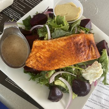 Nick’s Bistro - The salmon alone was 18 dollars. The salad 16. - Greek Near Me - Forest Hills, New York Nick’s Bistro - The salmon alone was 18 dollars. The salad 16. - Greek Near Me - Forest Hills, New York