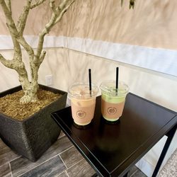 Horchata iced latte & Matcha iced latte