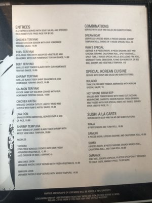 Menu photo 1 Raw Sushi Bar and Grill La Grange, KY