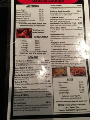 Menu photo 1 End Zone Bar Grill & Lounge Auburn, AL Menu photo 1 End Zone Bar Grill & Lounge Auburn, AL