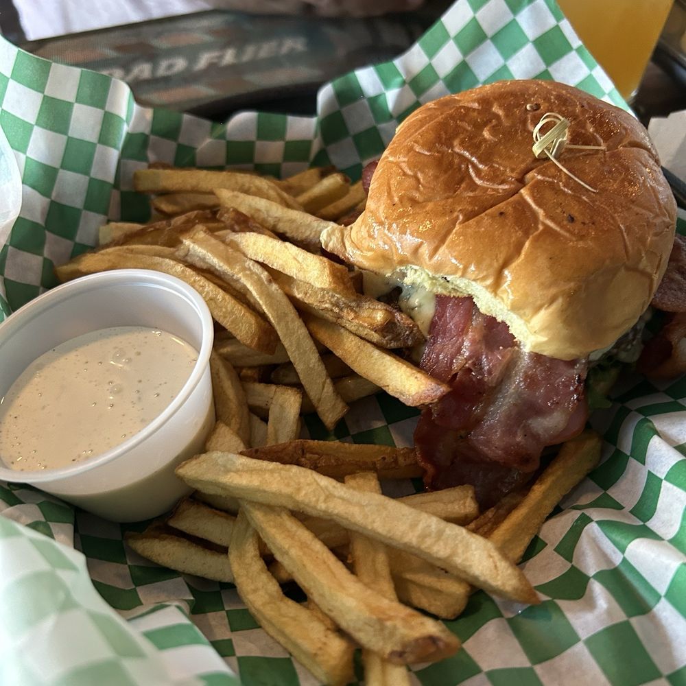 Richmond Bar & Grill - Bleu Cheese Bacon Burger - Bars Near Me - El Segundo, California Richmond Bar & Grill - Bleu Cheese Bacon Burger - Bars Near Me - El Segundo, California