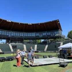 Clear Productions - Setup for July 3rd at PK Park with Oregon Bach Festival