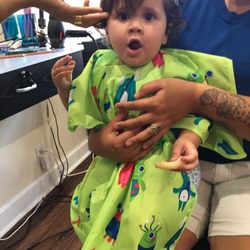 Playing with the hair dresser. First haircut went so smoothly!