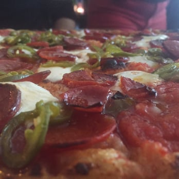 Emily - Colony Pizza - motz, pepperoni, pickled chili's & honey with a side of heaven! - American Near Me - Brooklyn, New York Emily - Colony Pizza - motz, pepperoni, pickled chili's & honey with a side of heaven! - American Near Me - Brooklyn, New York