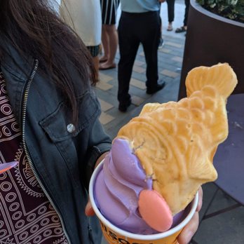 Somisomi - Ube soft serve with taiyaki (custard filling) - Desserts Near Me - Cupertino, California Somisomi - Ube soft serve with taiyaki (custard filling) - Desserts Near Me - Cupertino, California