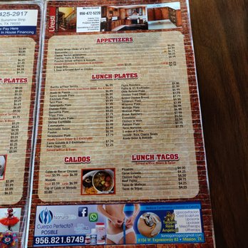 El Sombrero - Menu - Mexican Near Me - Harlingen, Texas