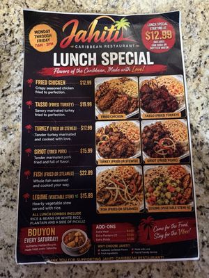 Menu photo 1 Jahiti Caribbean Restaurant Seffner, FL