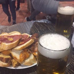 Beers and tasty pile of tapas