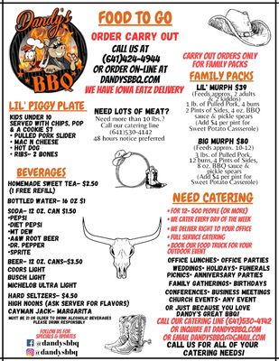 Menu photo 1 Dandy's BBQ Mason City, IA