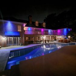 PJ Lights - Outdoor accent lights installed on a beautiful Georgia home.