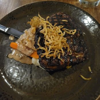 Tidal Raves - Wagyu Ribeye medium well - New American Near Me - Depoe Bay, Oregon