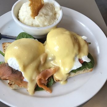 Toast - Nova Scotia Benny with cheese grits - Breakfast & Brunch Near Me - Birmingham, Michigan
