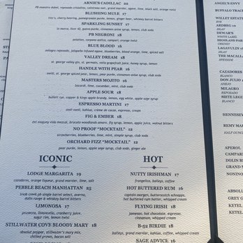 The Terrace Lounge - Drink menu continued - Lounges Near Me - Pebble Beach, California The Terrace Lounge - Drink menu continued - Lounges Near Me - Pebble Beach, California