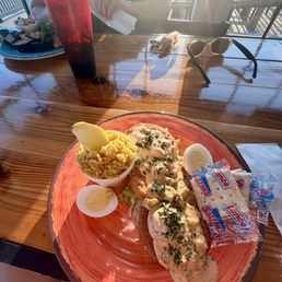 Shrimp remoulade with a side of basmati rice Shrimp remoulade with a side of basmati rice