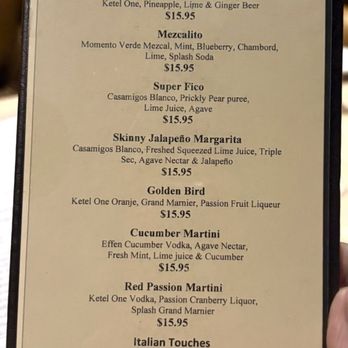 Ca Del Sole - Drink menu - Italian Near Me - Toluca Lake, California