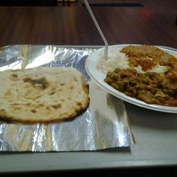 Ambadi Kebab And Grill - Curry chicken, naan, peas and mushroom. Yummm. Great food and easy on the wallet compared to other indian restuarants