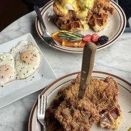 Chicken & Croffle + Chicken Croffle Egg Benedict Chicken & Croffle + Chicken Croffle Egg Benedict