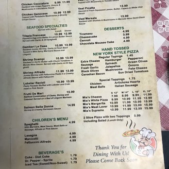 Mia's Pizzeria & Restaurant - The menu. - Italian Near Me - Plainview, Texas Mia's Pizzeria & Restaurant - The menu. - Italian Near Me - Plainview, Texas