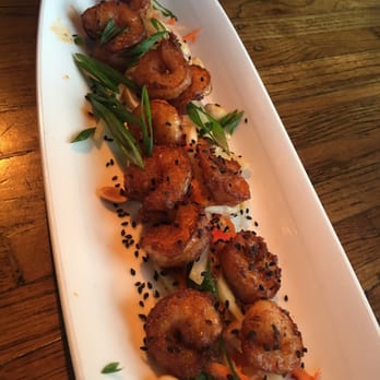 Linger - Ginger Chili Shrimp -- Green Papaya Salad, Peanuts, Scallions & Sesame Seeds - Asian Fusion Near Me - Denver, Colorado