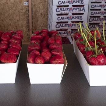 Williamson Produce - three boxes of strawberries on a table - Farmers Market Near Me - Encinitas, California