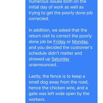 Montco Fence - My response to first request to remove my Facebook review - Fences & Gates Near Me - Royersford, Pennsylvania