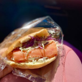 Uncle Chuang’s Bakery - Salmon sandwich, there's 2-3 big pieces of salmon inside. So worth the price ($5.50) way better than lux bagel! - Bakeries Near Me - Pomona, California Uncle Chuang’s Bakery - Salmon sandwich, there's 2-3 big pieces of salmon inside. So worth the price ($5.50) way better than lux bagel! - Bakeries Near Me - Pomona, California