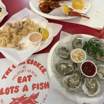 The Crab Cooker - Local Spiny Lobster, Oysters in half shell and Calamari - Seafood Near Me - Newport Beach, California