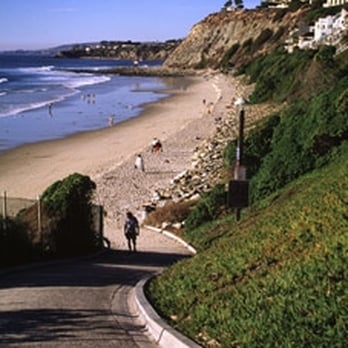 Dana Strand Beach - path down to Strands looking north toward Salt Creek around the bend - Beaches Near Me - Dana Point, California