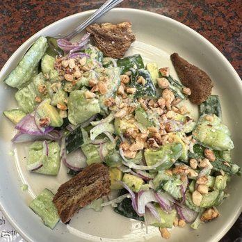 Los Olivos Cafe - Cucumber salad (seasonal item) - New American Near Me - Los Olivos, California Los Olivos Cafe - Cucumber salad (seasonal item) - New American Near Me - Los Olivos, California