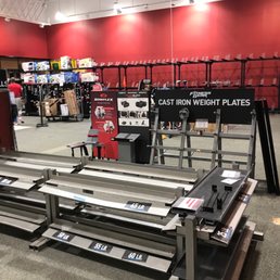 Empty shelves and open space.