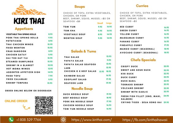 Menu photo 4 Kiri Thai Kailua Kona, HI