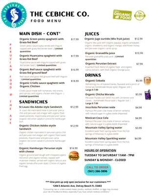Menu photo 1 The Cebiche Co Delray Beach, FL