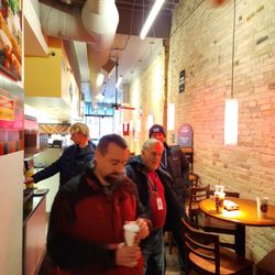 Jimmy John's - I guess most people come in to eat alone, seating is for ones.