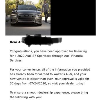 Audi Riverside - The infamous "fake" preapproval - Car Dealers Near Me - Riverside, California